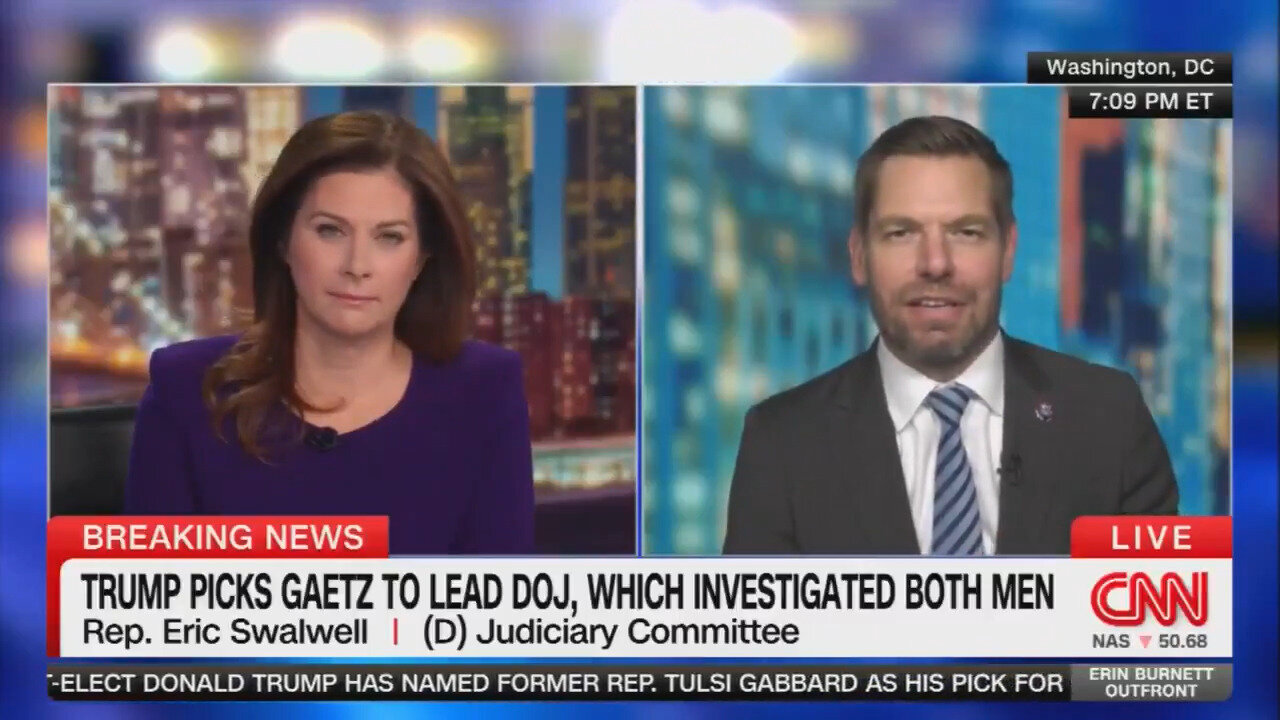 Trump Selecting Matt Gaetz To Be His Next AG Is Triggering… Rep. Eric Swalwell