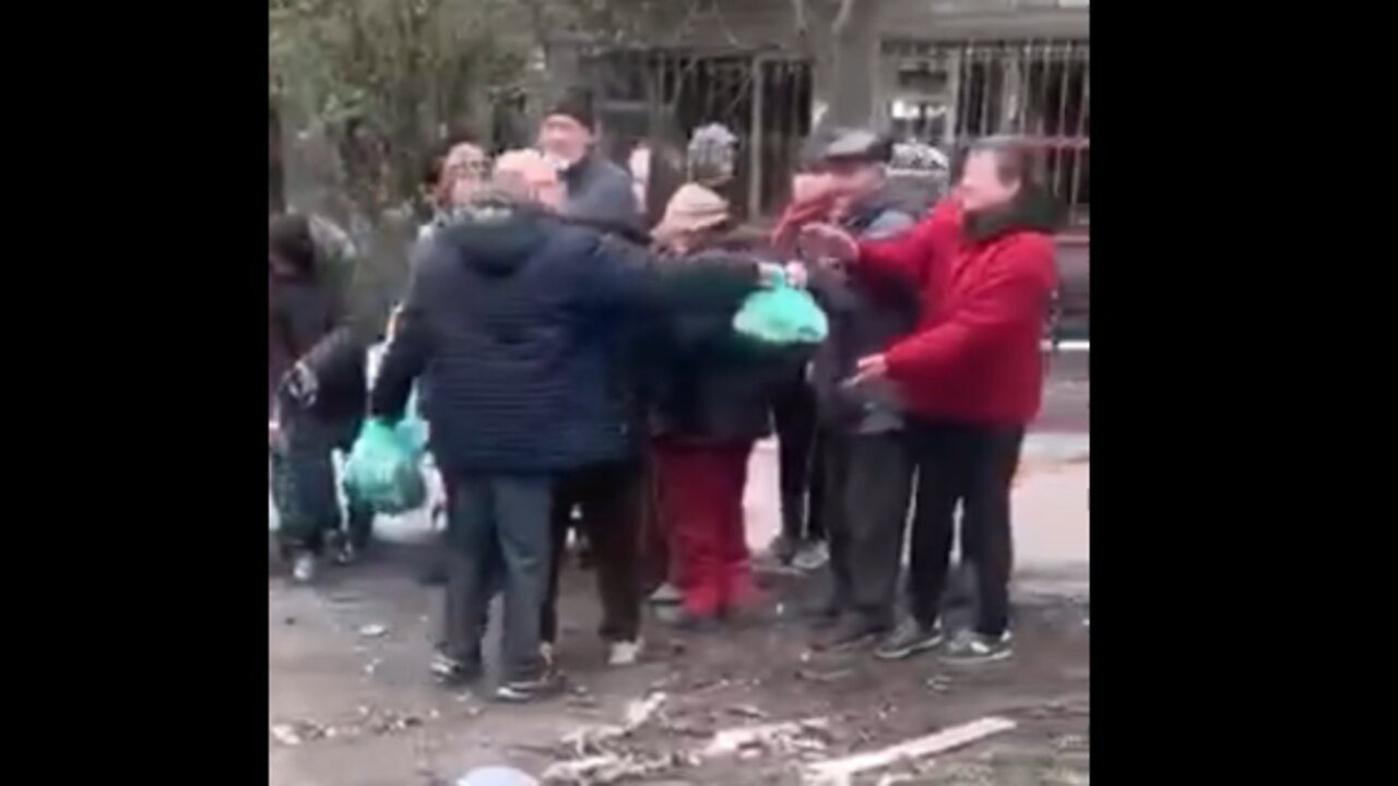 After receiving the coveted bread, the locals involuntarily burst into tears