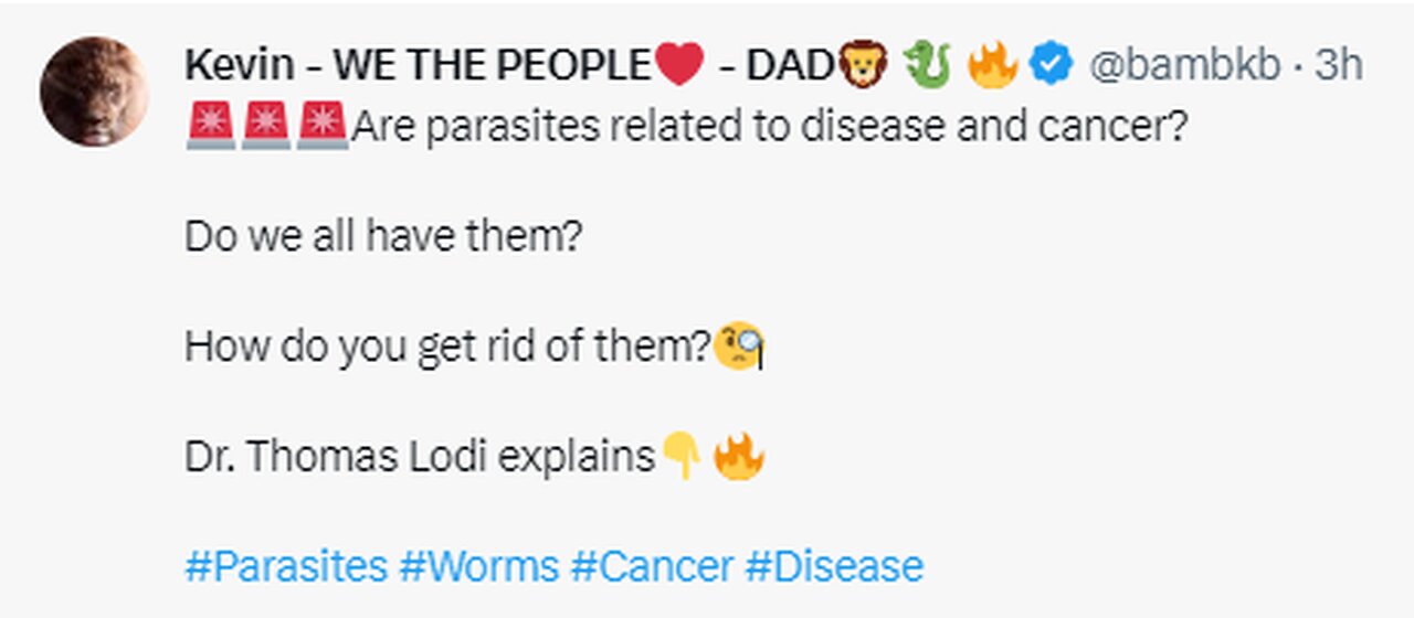 Your gonna want to eat first. You got ALOT of mouths to feed. Parasites = Disease and Cancer