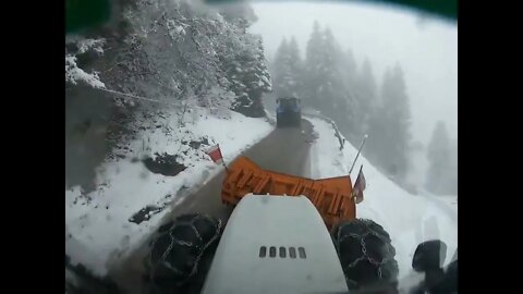 Schneeräumung Steyr CVT 170 Winter 2021 22 #snow last Year #winterdienst #viral #alps #sound @@ 1