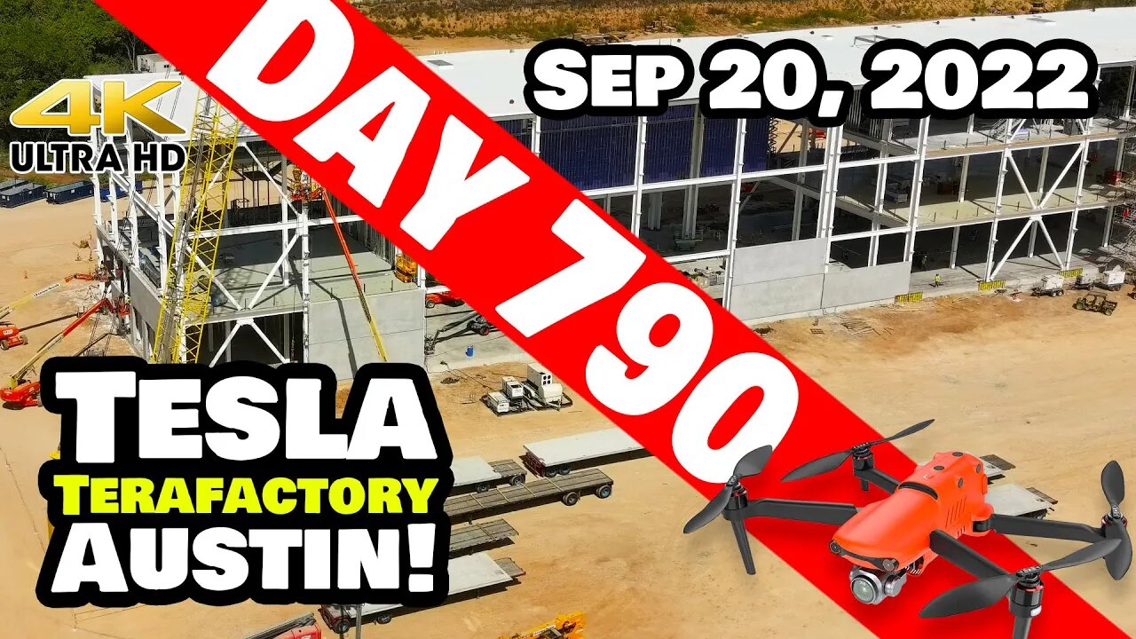 WALLS ON THE CATHODE BUILDING AT GIGA TEXAS! - Tesla Gigafactory Austin 4K Day 790 - 9/20/22 -Tesla