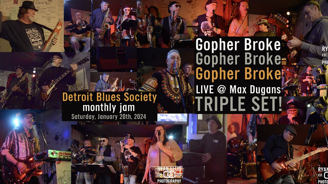 🎵 Gopher Broke 🐿️ Mike Shields🎤 Bob Henninger🥁 Joe Marocco🎷 Rocco🎺 Darrel Clotfelter🎸 Harry Bourlier