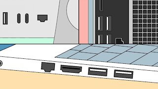 Buttons and Ports on a Computer