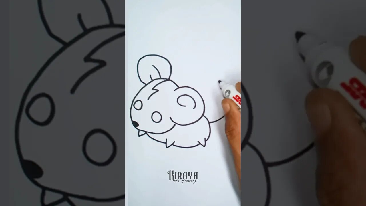 how to draw cute mouse