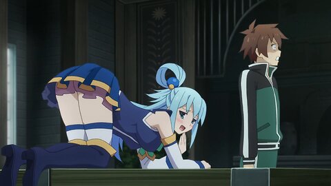 Konosuba - Aqua begs Kazuma for money