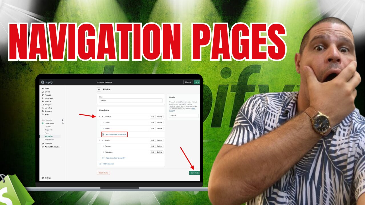 Shopify Pages Navigation Tutorial Make Menu:Multi Level Menus: Dropdown Menus: Header Menu and More…