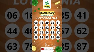 🍀 Resultado LOTOMANIA 2419 | Sentindo Sorte #shorts