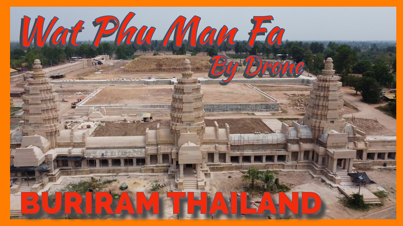 Wat Phu Man Fah By Drone - Angkor Wat Inspired Sihanakhon Temple Complex - Buriram Thailand 2024