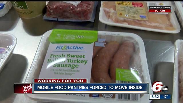 Mobile pantries forced to move inside because of extreme cold temperatures