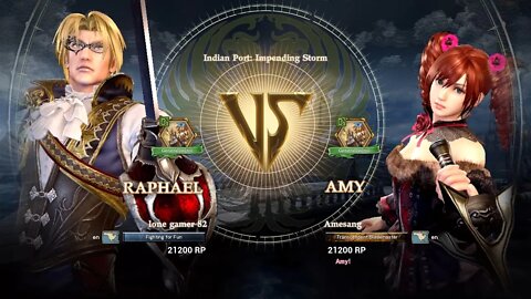 Raphael (lone gamer 82) VS Amy (Amesang) (SoulCalibur™ VI: Online)