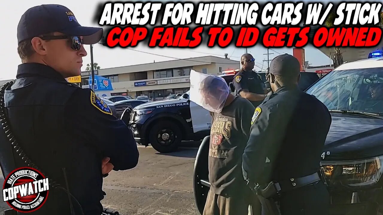 Man Arrested for Allegedly Hitting Cars w/ Stick | Cop Gets Owned | Copwatch