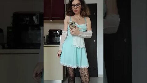 Hey smile at my maid outfit 😀 #shorts