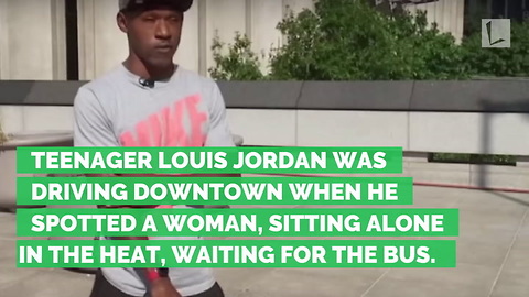 Teen Stops to Cover Wheelchair-Bound Woman in Hot Sun with Umbrella As She Waited for Bus
