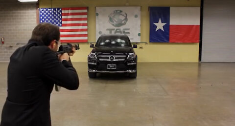 Testing a bullet proof car.