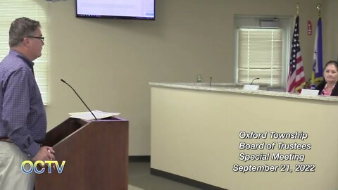 Oxford Township Board of Trustees Special Meeting 9/21/22