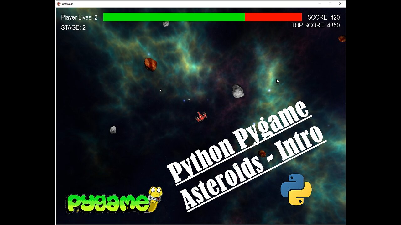 Asteroids - 01 - Intro | Python | Pygame | Walkthrough | Coding