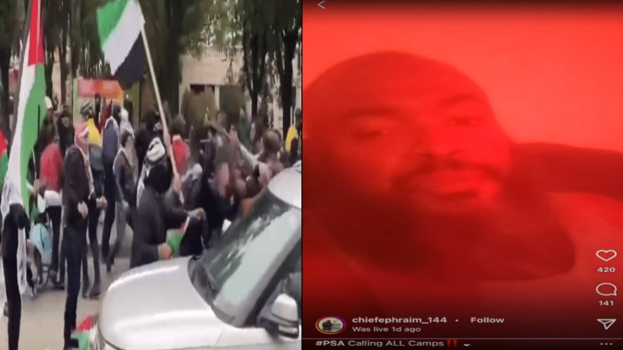 Pro Hamas protesters beat Black Hebrew Israelites (CHIEF EPHRAIM in the red room)