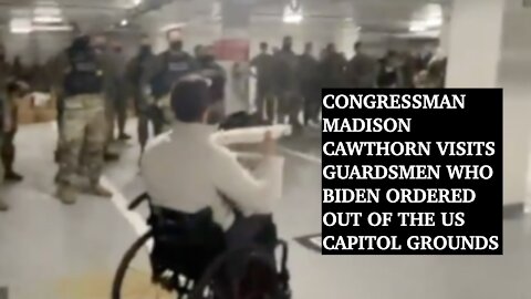 Congressman Madison Cawthorn (R-NC) visits National Guardsmen in the DC parking garage