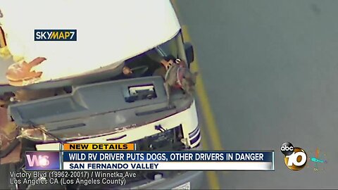 Wild LA pursuit ends with RV crashing into car in driveway