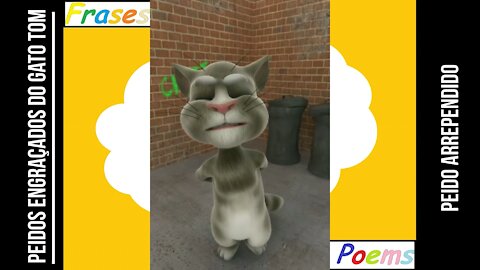 Peidos engraçados do gato tom: Peido arrependido, ele se arrepende de sair! [Frases e Poemas]