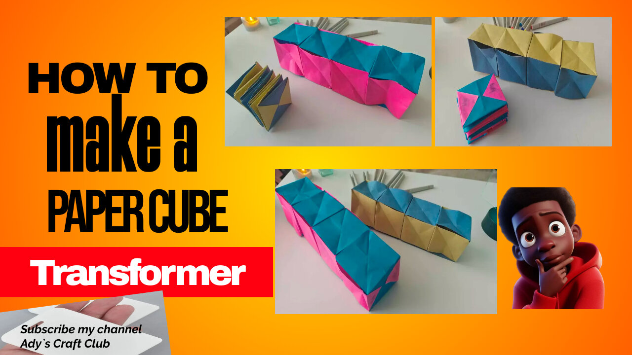 Rotating Paper magical Paper Cube | Origami Paper Cube Transformer