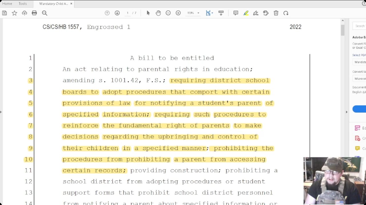 Review of Florida's Parental Rights in Education bill. Also Known as Don't Say Gay Bill.