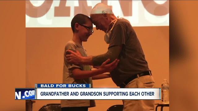 Amherst sixth grader and his grandfather go bald