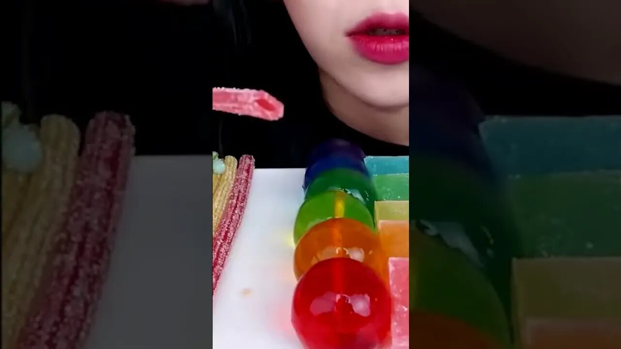 ASMR MUKBANG | RAINBOW CANDY EATING SATISFYING