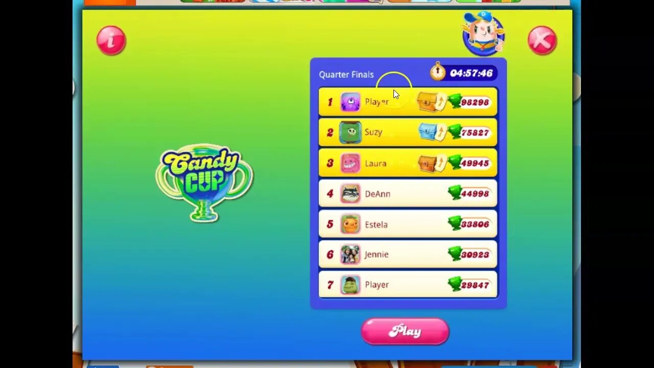 Candy Crush Candy Cup in September 2022. Just a few more hours to collect trophies in quarterfinals!