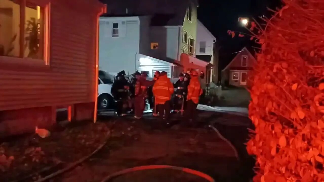 Boston fire department respond to a outdoor fire at 28 Garfield Ave