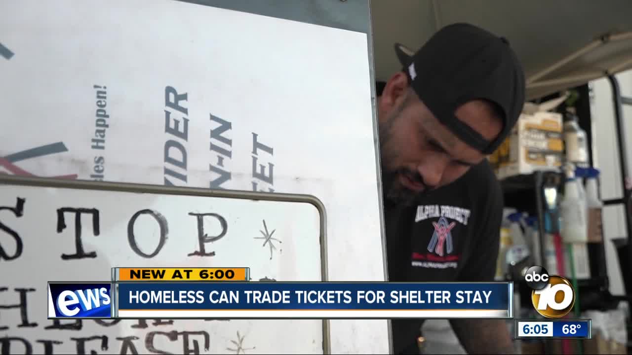 Homeless can trade tickets for shelter stay