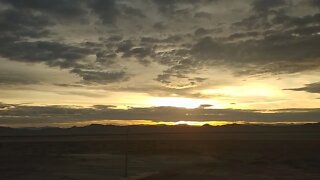 Sunrise viewed from a roomette on Amtrak's California Zephyr, in Nevada