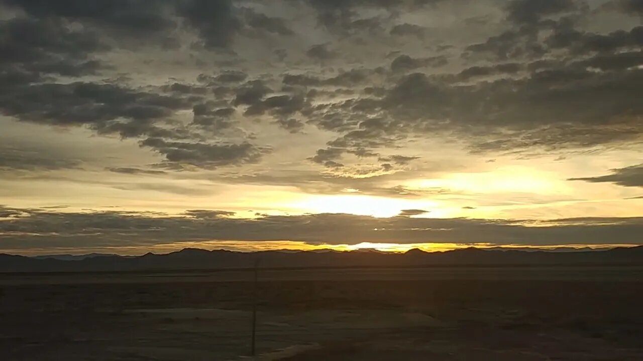 Sunrise viewed from a roomette on Amtrak's California Zephyr, in Nevada