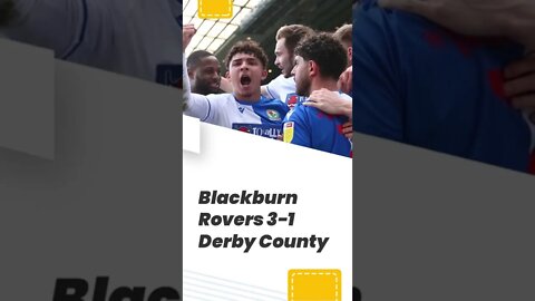 Blackburn Rovers 3-1 Derby County #shorts