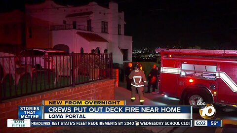Crews put out deck fire near Loma Portal home