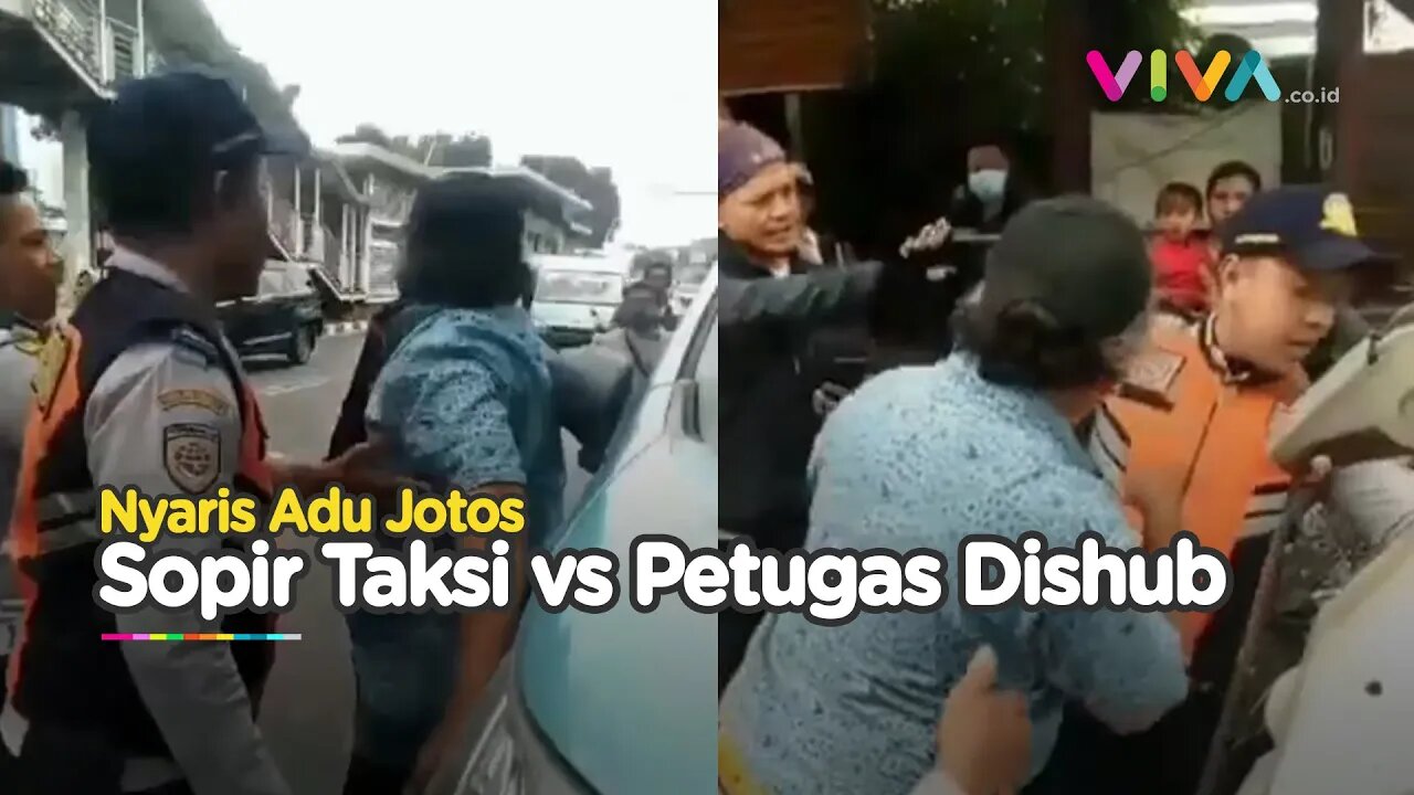 Sopir Taksi Bluebird Cekcok Dengan Dishub, Nyaris Adu Jotos