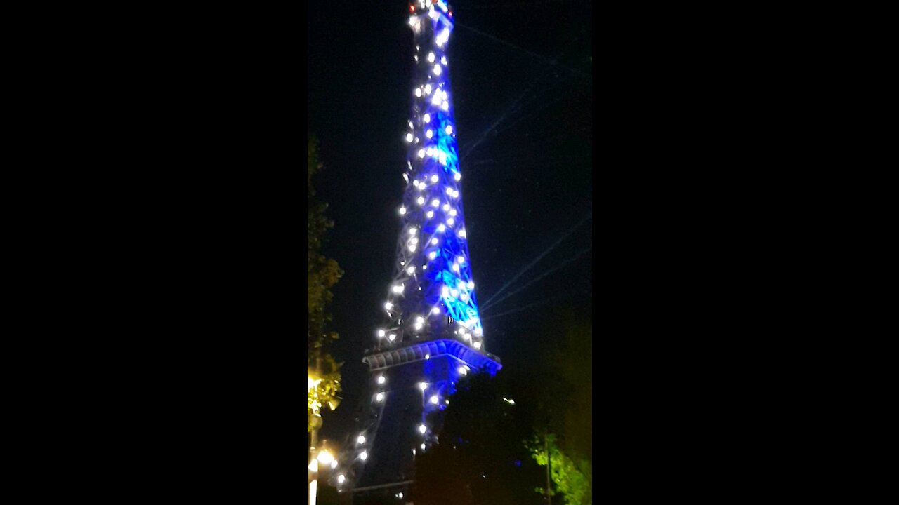 Blue Eiffel tower