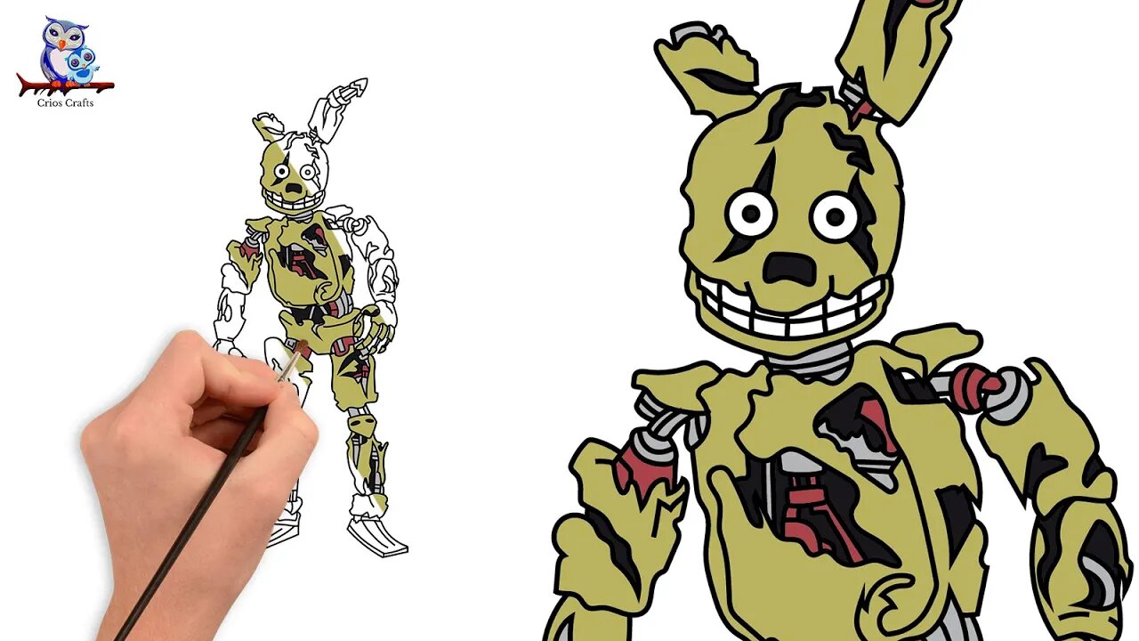 How to Draw SpringTrap Five Nights at Freddy's - Step by Step