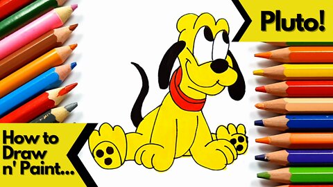 How to draw and paint Pluto from Disney