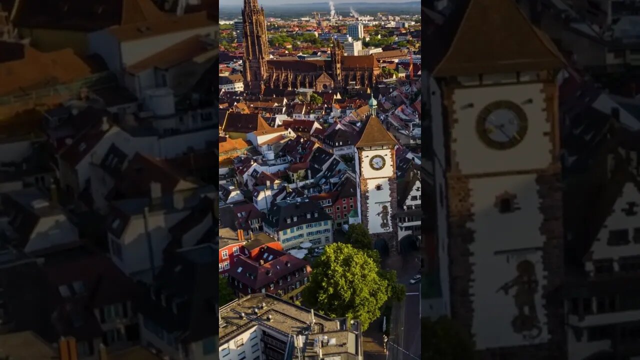 Freiburg Drone flight over Church