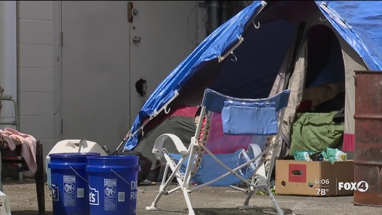 Two homeless encampments are being cleared in Lee County this week