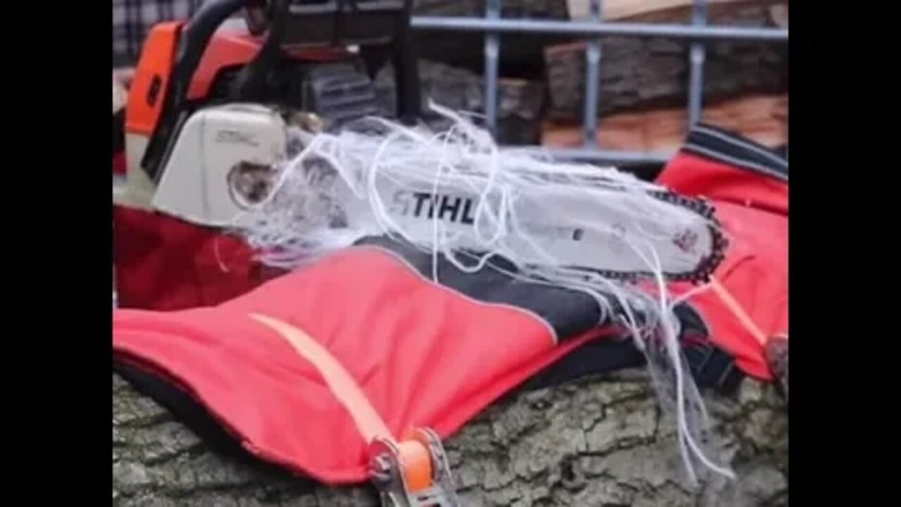 How wearing chaps can keep your legs safe from a chainsaw