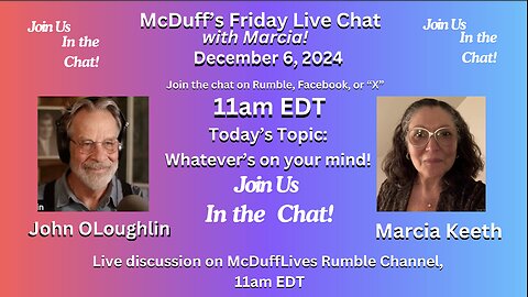 McDuff's Friday Live Chat, December 6, 2024