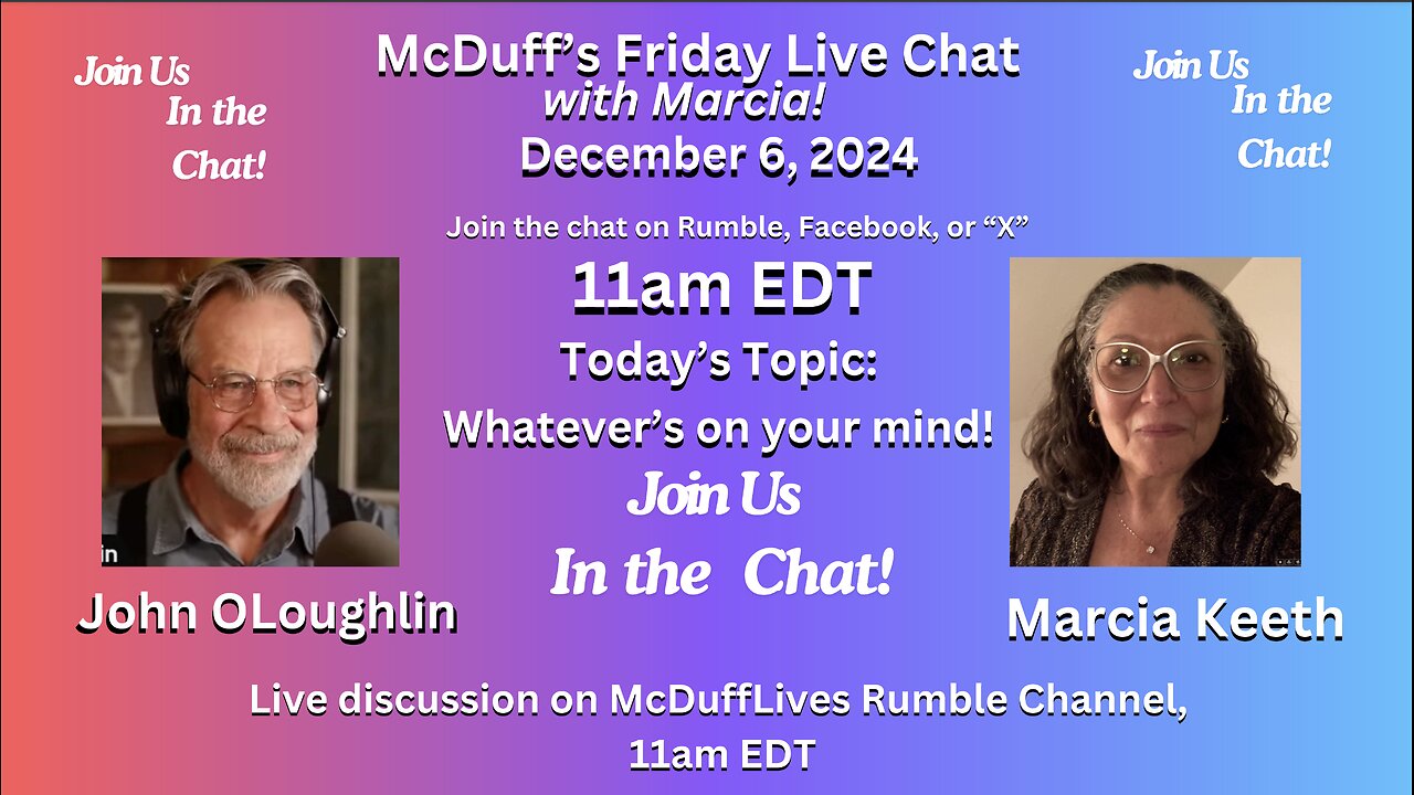 McDuff's Friday Live Chat, December 6, 2024