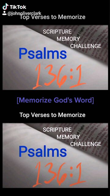 Top Verses To Memorize, Psalms 136:1