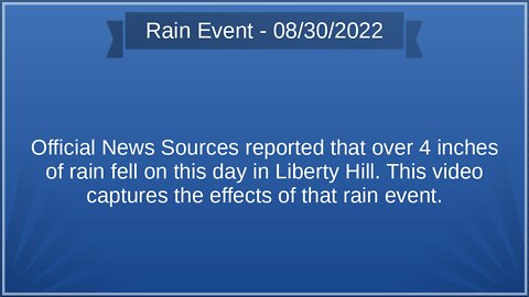 Rain Event, August 30th, 2022