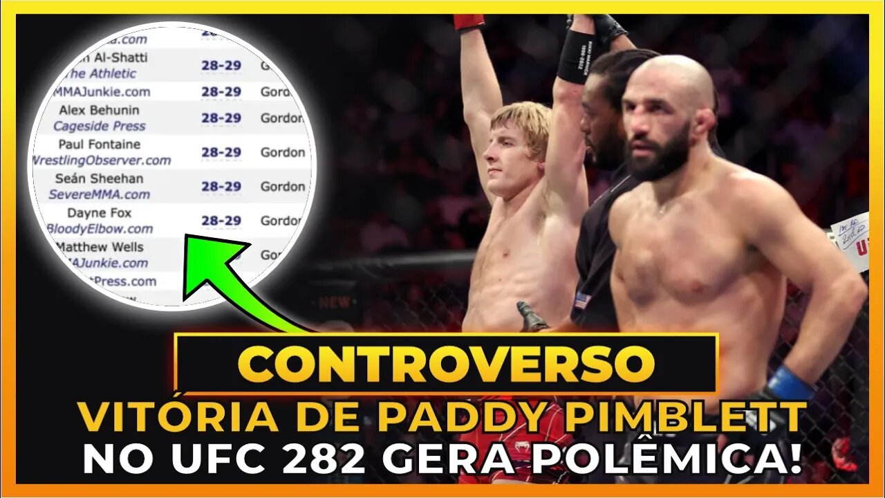 VITÓRIA DE PADDY PIMBLETT NO UFC 282 GERA CONTROVÉRSIA NA IMPRENSA!