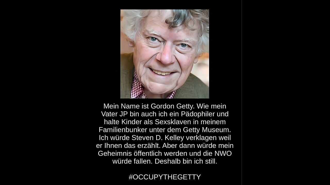 Occupy The Getty is the Key to ALL The Problems. Steven D Kelley