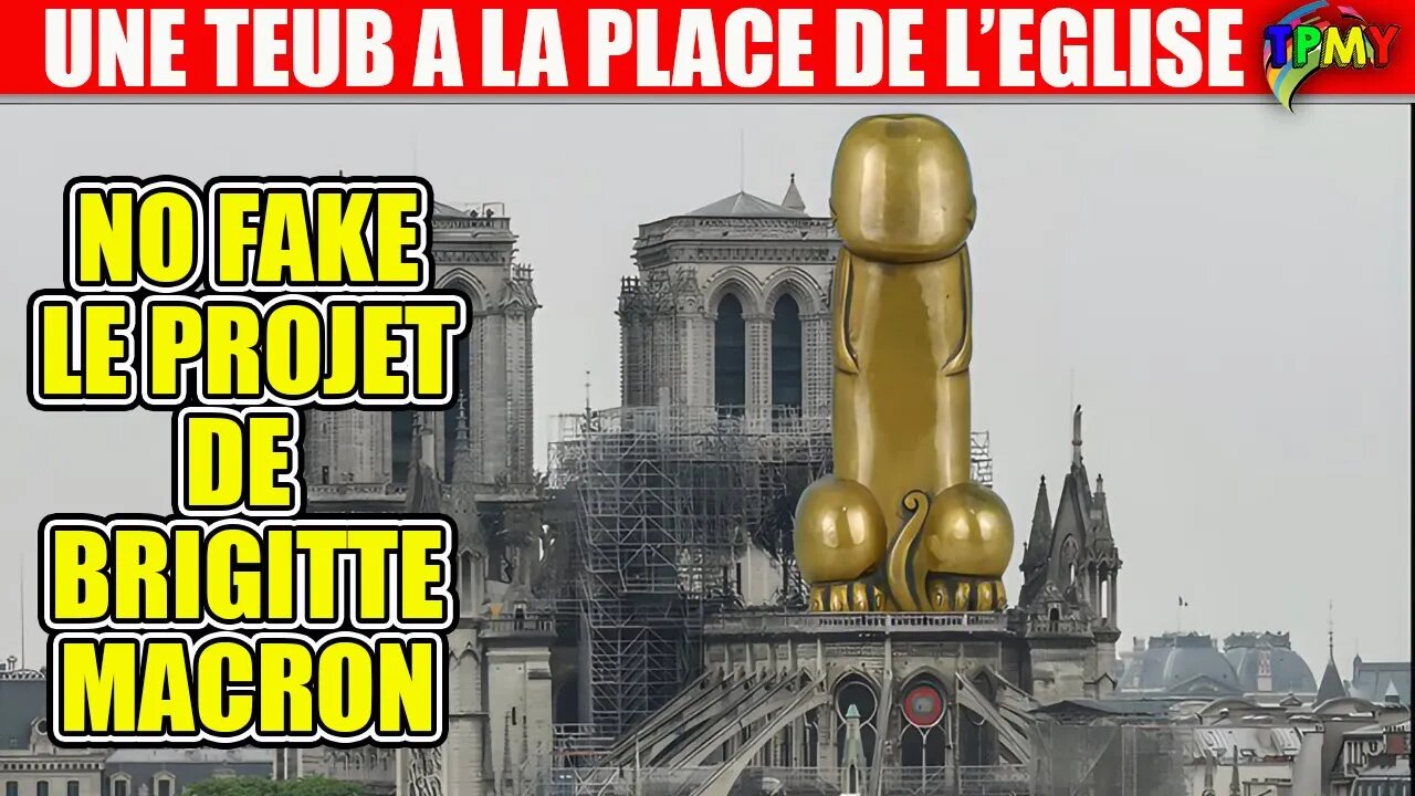 BRIGITTE MACRON VEUT REMPLACER NOTRE-DAME PAR UN PENIS GEANT AVEC DES BOULES EN OR #roselynebachelot