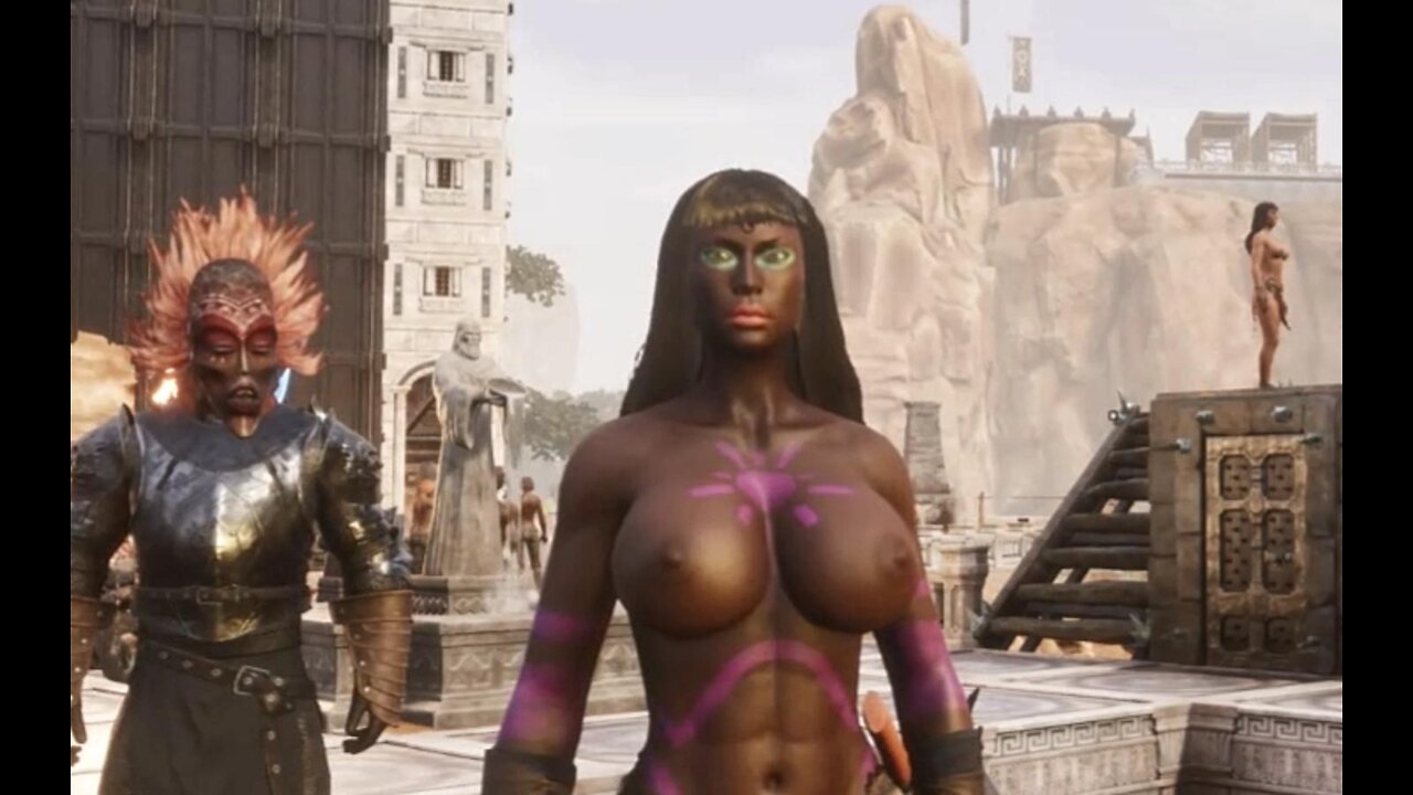 Conan Exiles Raiding Dafari camps cages busty Boobs Breast Expansion huge tits #conan exiles